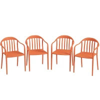 Zestaw 4 krzeseł ogrodowych, plastikowe, odporne na warunki atmosferyczne(m-11)