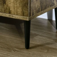 HOMCOM Komoda Kuchenna z 2 Półkami i 2 Szafkami w Stylu Industrialnym z Płyty Wiórowej Rustykalny Brąz+Czarny 147 x 40 x 83 cm(m-9)