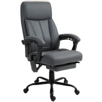 Vinsetto Fotel biurowy z funkcją masażu, Ergonomiczny Krzesło Biurowe z funkcją leżenia, Podgrzewaniem Lędźwiowym, Regulowaną Wysokością, Komputerowe z Podnóżkiem, Obrotowe, Ciemnoszary(m-10)