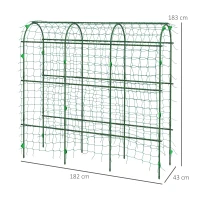 Outsunny 183 cm Tall Metal Garden Trellis, Arch Trellis for Climbing Plants Outdoor with Climbing Net(m-3)