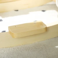 AIYAPLAY Rocking Horse, Animal Rocker Plush Ride on Dog with Barking, Wooden Base, for 2-4 Years Old, White(m-9)