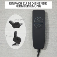 HOMCOM Fotel z funkcją podnoszenia, Elektryczny fotel relaksacyjny z funkcją masażu, Fotel telewizyjny z funkcją podgrzewania, Fotel kinowy w optyce flaneli, Ciemnoszary 91 x 95 x 109 cm(m-6)