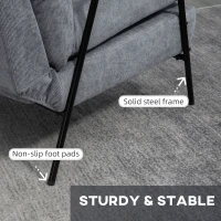 Fotel relaksacyjny z podnóżkiem, regulowany, szary(m-7)