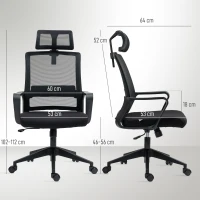Ergonomiczny fotel biurowy z podłokietnikami i regulacją(m-3)