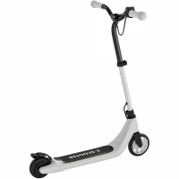 HOMCOM Electric Scooter, 120W Motor E-Scooter w/ 2 Adjustable Heights, and Rear Brake, Suitable for 6+ Years Old, Black and White(m-10)