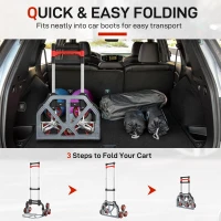 HOMCOM Składany Wózek Schodowy z 6 Kołami, Maks. Obciążenie 70 kg, Czerwony(m-7)