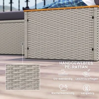 Leżanka ogrodowa z polirattanu dla 2 osób, z podnóżkiem(m-6)