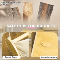 AIYAPLAY Toddler Climbing Toys Indoor, 4 In 1 Pikler Climbing Set with Arch Climber, Ramp, Cushion, Wooden Montessori Climbing Set Baby Play Gym for Indoor Playground, Natural Wood Finish(m-5)