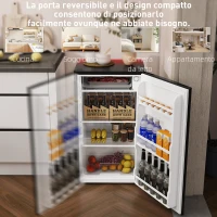 HOMCOM Frigorifero Piccolo 91L MonoPorta Reversibile con Congelatore e Temperatura Regolabile, Nero(m-7)