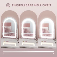 Lustro kosmetyczne LED, 3 kolory, obrotowe, dotykowe, białe(m-6)