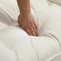 HOMCOM Fotel relaksacyjny z funkcją leżenia, kołysania, obrotowy fotel TV ze sprężyną kieszeniową, podnóżkiem i boczną kieszenią do salonu, Kremowy(m-5)