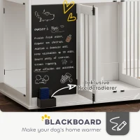 Klatka dla psa, 3 drzwi, regał na zabawki, Biała(m-7)