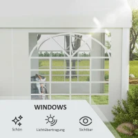 Outsunny Boczna ściana z oknem do pawilonu ok 6 x 2 m, biała zasłona boczna zastępcza do namiotu imprezowego(m-6)