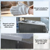 Domek ogrodowy z oknem, 260 x 177 x 190 cm, ciemnoszary(m-7)