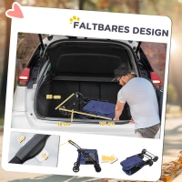 PawHut Wózek dla psa z poduszką, 3 boczne kieszenie, składany, wózek dla psa, 102 cm x 62 cm x 105 cm, Niebieski(m-5)