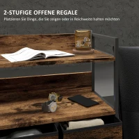 Komoda z 7 szufladami, 2 półki, brązowa, stylowa organizacja(m-5)