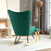 Fotel bujany z podnóżkiem, welurowy, z poduszką, do sypialni(m-7)