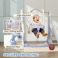 AIYAPLAY 4w1 Zjeżdżalnia dla dzieci z huśtawką i koszem(m-6)