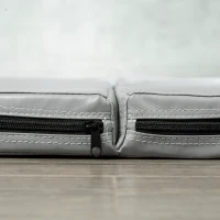 Mata do tańca na rurze HOMCOM, Ø 150cm, 5 cm grubości, składana, przenośna, amortyzująca, do gimnastyki, jogi, jasnoszara(m-7)