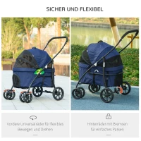 PawHut 2w1 wózek dla psa i kota, mały, granatowy(m-6)