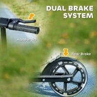 AIYAPLAY Hulajnoga dla Dzieci z Świecącymi Kołami, Hamulcem, Składana Hulajnoga Wyregulowana Wysokość dla Dzieci Młodzieży 3-8 Lat do 50 kg(m-6)