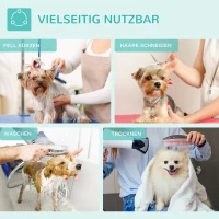 PawHut Składany stolik do pielęgnacji zwierząt, dla psów i kotów, metalowy, niebieski, 81 x 48,5 x 80 cm(m-7)