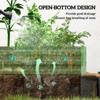 Outsunny Metal Raised Garden Bed Planter Box Outdoor Planters for Growing Flowers, Herbs, Green, Light Green(m-4)