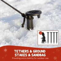 Outsunny 160-213 cm Nadmuchiwana Dekoracja Świąteczna Ruchomy Święty Mikołaj z Pudełka Prezentowego z Choinką Świąteczna Dekoracja z Wbudowanymi Światłami LED dla Trawników, Dziedzińców i Ogrodów(m-5)