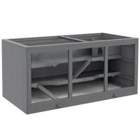 Klatka dla chomika PawHut, drewniana, szara, dla małych zwierząt(m-1)