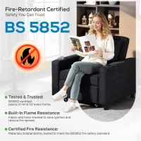 HOMCOM 3-in-1 Single Sofa Bed, Convertible Sleeper Chair Bed - Black(m-9)