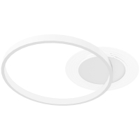 HOMCOM Lampa sufitowa, oświetlenie sufitowe z dwupierścieniowym designem, 3 kolory światła 3000K/4000K/6500K, okrągłe oświetlenie do sypialni salonu 50 x 40 x 7,4 cm, Białe