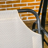 Outsunny Hollywoodschommel tuinschommel schommel schommelbank met ligfunctie, 3-zits, metaal + polyester, wit, 200 x 125 x 170 cm(m-9)