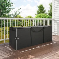 Torba na poduszki ogrodowe, pokrowiec, czarna, 120L(m-3)