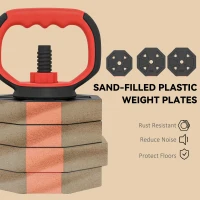 SPORTNOW Zestaw hantli 6-w-1 regulowany 25 KG - hantle, sztangi, kettlebells, uchwyty do pompek(m-7)