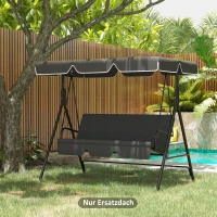 Zamienny dach do huśtawki Outsunny, Pokrycie na huśtawkę ogrodową 3-osobową, Daszek przeciwsłoneczny, Ciemnoszary(m-2)