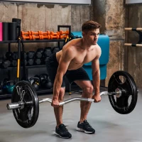 SPORTNOW Talerze ciężarków, zestaw 2 szt., Tri-Grip 2 x 15 KG z gumową powłoką, ochronne dla podłogi z otworami o średnicy 5 cm, trzy uchwyty, do podnoszenia ciężarów, treningu siłowego(m-2)