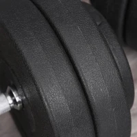 Zestaw Hantli HOMCOM 40 kg, Zestaw Hantli Ze Stali, Komplet 2 Krótkich Hantli z 12 Tarczami, Ochrona Podłogi, Do Treningu Siłowego i Fitnessu, Czarny(m-9)