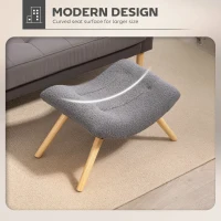 HOMCOM Taboret do siedzenia, podnóżek z tkaniny polaru berberyjskiego, obciążenie do 120 kg, do salonu, sypialni, 67 x 45 x 38 cm, Ciemnoszary(m-4)