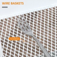 HOMCOM Wózek na 3 Poziomy, Wózek Serwisowy z Uchwytem, Regał Kuchenny na Kółkach z Półką, Szufladą, 2 Półkami, Wózek Kuchenny, Wózek do Kuchni, Łazienki, Salonu, Biura, Biały(m-5)