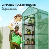 Szklarnia z rolowanymi drzwiami, regały, stalowa, zimowa(m-6)