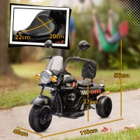 AIYAPLAY Electric Motorcycle for Kids, 3 Wheels 6V Battery Powered Motorbike Ride on Motorcycle with Headlights, Music, Reverse Forward, for Boys and Girls Aged 3-6 Years, Black(m-3)