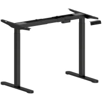 HOMCOM Electric Standing Desk Frame, Height Adjustable Sit Stand Desk Frame with Dual Motors, Memory Smart Panel and Collision Protection, Easy Assembly, Black(m-10)