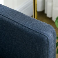 Sofa 2-osobowe, len, stalowe nogi, ciemnoniebieskie(m-8)