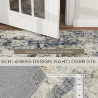 HOMCOM Modern Abstract Area Rug, Machine Washable Rug, Non-Slip Floor Carpet for Living Room, Bedroom, Dining Room, Home Office, 230 x 160 cm, Grey(m-7)