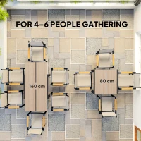 Stół ogrodowy rozkładany aluminiowy 80/160x80 cm, odporny na warunki atmosferyczne(m-4)