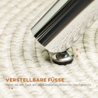 HOMCOM Stół do jadalni, Okrągły stół do jadalni, Stół kuchenny dla 4 osób, Stół do salonu, Stół szklany, Stolik kawowy, Stolik pomocniczy, Stal, Ø80 x 74 cm, Transparentny(m-7)