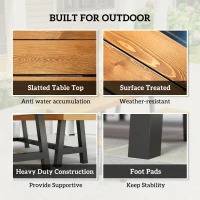 Zestaw mebli 3-częściowy, stół i 2 ławki, dla 4 osób(m-6)