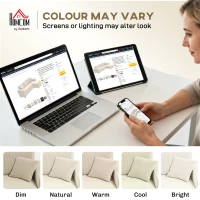 HOMCOM Sofa Narożna 3-osobowa w Kształcie L z Odwracalną Chaise Longue, 2 Poduszki, Tapicerka Sprężynowa, Narożnik z Sztruksu do Salonu Sypialni 241x153x83 cm Kremowy(m-7)