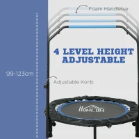 Trampolina fitness SPORTNOW 102 cm, składana mini-trampolina z 4-stopniową regulacją uchwytu, monitor LCD, rebounder do ćwiczeń dla dorosłych i dzieci, do 150 kg(m-4)