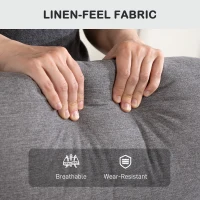 HOMCOM Fotel Relaksacyjny, Fotel Telewizyjny z Funkcją Leżenia, Wyściełany Fotel TV z Podnóżkiem, Wygląd Lnu, Fotel Wypoczynkowy do Salonu, Sypialni do 150 kg, Ciemnoszary(m-5)